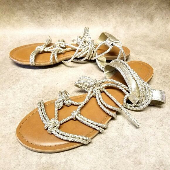 Mossimo Womens   Size 8.5 Silver Gladiator Strap Sandals - Picture 7 of 9